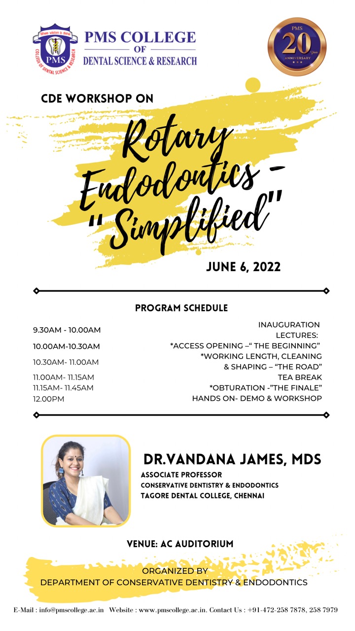 CDE Programme - ROTARY ENDODONTICS SIMPLIFIED