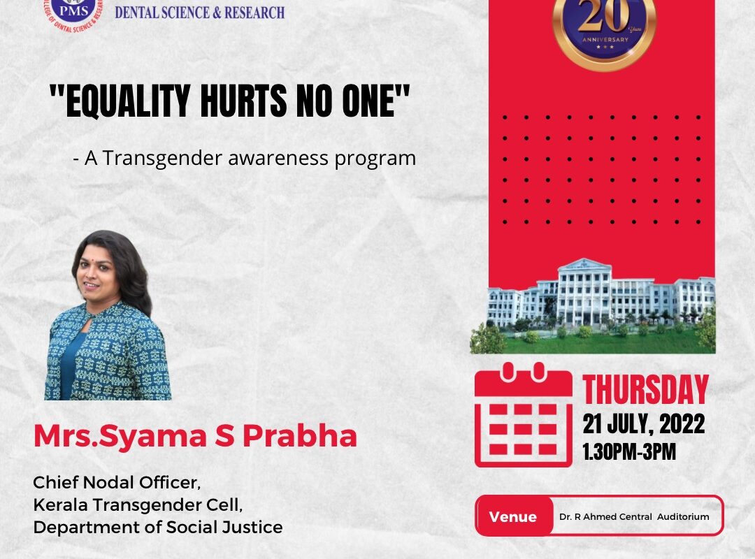 "EQUALITY HURTS NO ONE" - A Transgender Awareness Program