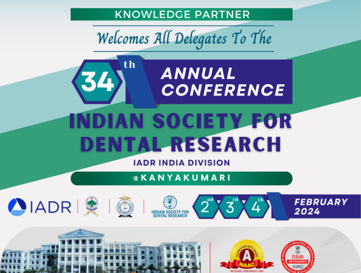 34th Annual Conference, Indian society for dental research
