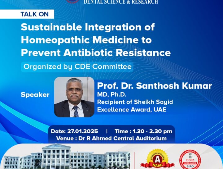 Talk on Sustainable Integration of Homeopathic Medicine to Prevent Antibiotic Resistance